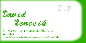 david mencsik business card